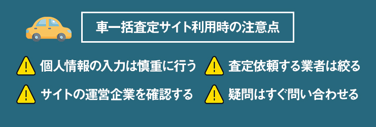 車一括査定サイト利用時の注意点